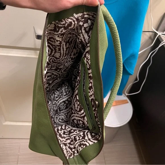 Talbots green pebbled leather purse handbag bag classic - Picture 8 of 8